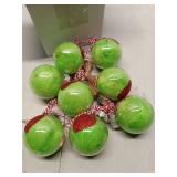 Green Feather-Filled Christmas Ornament Garland