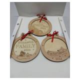 (UNUSED) 2024 Personalized Wooden Christmas Ornament Set - Retail: $25