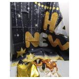 (UNUSED) KatchOn, Huge New Years Eve Party Supplies 2025 - Pack of 44 | Gold and Black Happy New Year Banner, 2025 Balloon Numbers | New Years Balloons for New Years Eve Decorations, New Years Decorat
