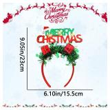 FACTORY SEALED - BiBiSi Christmas Headband for Women Girls Christmas Hat Gifts Red Headband Design Glitter Ribbon Hair Accessories Xmas Letter Hair Bands Cute Hair Decoration 1Pcs (Letter 3)