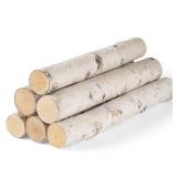 Birch Logs 6 Pack Birch Wood for Fireplace Decor/DIY Natural Fireplace Logs Fireplace Wood Logs for Decor,DIY, Crafts
