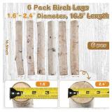 Birch Logs 6 Pack Birch Wood for Fireplace Decor/DIY Natural Fireplace Logs Fireplace Wood Logs for Decor,DIY, Crafts