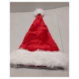 APPEARS NEW - Traditional Red Santa Hat with White Fur Trim