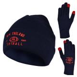 Vintage Classic Skull Cap Embroidery Beanie Fasion Hat Cuffed Winter Hat Knit Comes with Warm Gloves Gifts for Men Women Fans