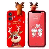 FACTORY SEALED - Yzniyzce Christmas Case for iPhone 16 Plus, Silicone Red Cover with Lovely 3D Deer Doll Patterns Design Shockproof Soft Bumper Cartoon Cute TPU Xmas Present Skin for iPhone 16 Plus 6.