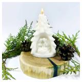 APPEARS NEW - Nativity Scene Easter Candle - Religious Candles Design - Prayer Candle for Decoration & Table Centerpiece - Traditional Christian Candles for Easter Mantel Decorations