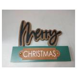 APPEARS NEW - Decorative Merry Christmas Standing Sign (8.5x9.5")