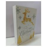 APPEARS NEW - Elegant Gold Reindeer Christmas Holiday Wall Decor (9x6.5")