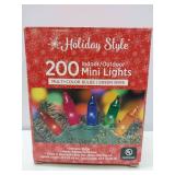 APPEARS NEW - Holiday Style 200 Multi-Color Mini Christmas Lights