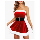 Mrs Claus Holiday Mini Dress. Size M (belt missing)