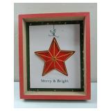 APPEARS NEW - Merry & Bright Christmas Star Shadow Box Wall Decor