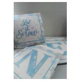 Winter Onederland 1st Birthday Boy Decoration - Blue Winter Birthday Boxes, Blocks, Balloon Garland for Baby Boy Snowflake Theme Baby Shower Supplies (O box is missing)