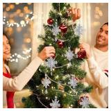 APPEARS NEW - Christmas Tree Ornament Snowflake Snowflake Ornament Drop (16 Snowflakes Included)