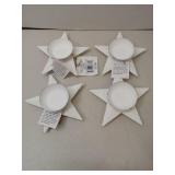 APPEARS NEW - VHC Brands Tealight Holder Star Antique White (Set of 4) 1.5x5x5
