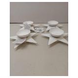 APPEARS NEW - VHC Brands Tealight Holder Star Antique White (Set of 4) 1.5x5x5