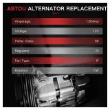 V6 ASTOU Alternator fits 2008 2009 2010 for Honda Odyssey, 2009 2010 2011 for Pilot Ridgeline Replace# AL1311X 11391 31100-RGW-A01RM