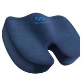 Everlasting Comfort Doctor Recommended Memory Foam Seat Cushion for Office Chairs & Car Seat - Ergonomic Office Desk Accessories for Tailbone Pain Relief, Sciatica & Back Support