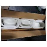 Artena 10oz Ultra-fine Porcelain Chips and dip Serving Platter with Acacia Wooden Tray, 4.75inch White Dipping Bowls,Small Serving Bowls for Condiments, Side Dishes, Pre, Dessert, Salsa, Entertaining