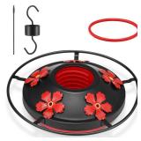 Geelin Hummingbird Feeder Base Replacement Parts Set Hummingbird Feeder Accessories Include Plastic Bottom, Moat Hook, Metal Top, Brush, Replacement Seal Ring, Black
