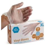 Med PRIDE Vinyl Gloves| X-Large Box of 100| 4.3 mil Thick, Powder-Free, Non-Sterile, Heavy Duty Disposable Gloves| Professional Grade for Healthcare, Medical, Food Handling, and More