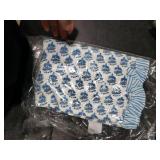 CPC Apatite Blue 100% Cotton Block Print Ruffle Sham Cover 14x36 inch, Handmade Boho Floral Pillowcase, Farmhouse Cottagecore Bedding, Soft Decorative Cushion Cover for Bedroom Decor