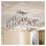 XINGQI Brushed Nickel Ceiling 4-Light 13