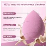 Makeup Sponge Set BS-MALL Triangle Puff 14 Pcs for Liquid, Cream, and Powder, Multi-colored Makeup Sponges and Mini Sponge with Case (A-Purple)