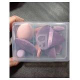Makeup Sponge Set BS-MALL Triangle Puff 14 Pcs for Liquid, Cream, and Powder, Multi-colored Makeup Sponges and Mini Sponge with Case (A-Purple)