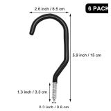 Scartink 6PCS Black Heavy Duty Bike Storage Hooks Bicycle Wall Mounted Hooks Large Screw Hooks for Wall,Ceiling