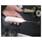 SIMPLETaste Milk Frother Handheld Battery Operated Electric Foam Maker, White Drink Mixer with Stainless Steel Whisk for Cappuccino, Bulletproof Coffee, Latte