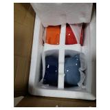 Jucoan 4 Pack Porcelain Ramekin with Lids and Handles Oven Safe, 8 oz Round Ramekins Souffle Creme Brulee Baking Dish, Pudding Custard Dish, Individual Servings Mini Casserole Dishes, 4 Colors