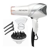 REVLON Infrared Hair Dryer with Diffuser & Concentrator - Ionic Ceramic Blow Dryer for Frizz Control, Shine, Soft Hair & Moisture Protection - 1875W Professional Salon-Quality (White)