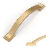 Amerdeco 10 Pack Champagne Bronze Cabinet Pulls 4 Inch(102mm) Hole Centers, Handles for Kitchen Cabinet Hardware, Arch Cabinet Handles for Bathroom Dresser Drawer Handles ZH0016