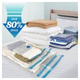 Fygrip 10 Pack Small Vacuum Storage Bags with Hand Pump, Plastic Packaging Bags, 80% Space Saver Vacuum Seal Bags for Clothing, Travel Lugggage, Blankets, Comforters