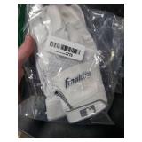 Franklin Sports Adult MLB Shok-Sorb X Batting Gloves, Adult Large, Pair, White/Chrome