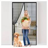 Fiberglass Magnetic Screen Door Fit Door Size 32 x 78 in- Heavy Duty Fiberglass Screen Door Mesh for Interior Door, Patio and Sliding Doors - Door Screen Magnetic Closure Let Fresh Air in