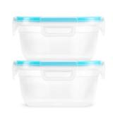 Snapware Total Solution (Pack of 2) Plastic Food Storage Containers Set, Leakproof & Airtight Locking Lids Round Tupperware, Non-Toxic BPA-Free Lids, Microwave Dishwasher Freezer Safe
