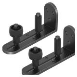 Sliding Barn Door Floor Guide, Adjustable Rollers Barn Door Hardware, Flush Flat Bottom Design, Rounded Edge Design, Quiet Bearings, 2PCS