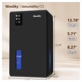 NineSky Dehumidifiers for Home, 95 OZ Water Tank, (1000 sq.ft) Dehumidifiers for Bathroom Bedroom Basement with Auto Shut Off,7 Colors LED Light(Black)