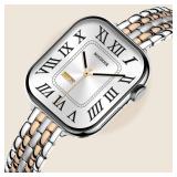 MioHHR Slim Metal Bands Compatible with Apple Watch Band 38mm 40mm 41mm 42mm (Series 11 10), Thin Stainless Steel Strap Bands for Women iWatch Series 11 10 9 8 7 6 5 4 3 2 1 SE3/2/1, Silver/Rose Gold