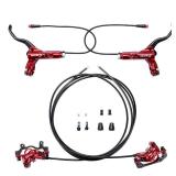 BUCKLOS Zoom HB876E 2-PIN 4 Pistons E-Bike Electric Power Off Hydraulic Disc Brake Set,Left Front 1100mm Right Rear 1850mm Aluminum Alloy Lever with Caliper is/PM Adapter for ebike/MTB Mountain Bike