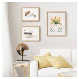 Axeman 11x14 Picture Frame - Solid White Oak Frame 11 x 14 Matted to 8x10 - Rounded Corner Oak Photo Frame 14x11 with Tempered Glass - Natural Wood Picture Frame for Wall Mount Display