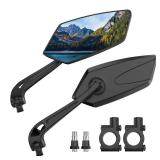 2 Pack Bike Mirrors, eBike Mirrors for Handlebars, 360° Adjustable Safety Bicycle Rear View Mirrors, Scratch Resistant Glass Lens, Bicycle Universal Fit Accessories