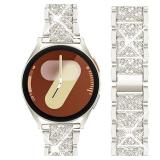 Mosonio Compatible with Samsung Galaxy Watch 7 6 5 Band 40mm, 20mm Bling Jewelry Metal Band for Women for Galaxy Watch Starlight,40 mm