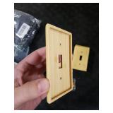 Pinkunn 10 Pieces Solid Wood Light Switch Plate Outlet Covers Bamboo Wooden Decorative Wall Plate for Home Bedroom Kitchen(Light Oak,Single Toggle)