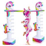Poen 63 Unicorn Inflatable Limbo Game for Kids Adults - Fun Rainbow Blow-up Unicorn Party Decor Game Toy for Birthday Pool Water Field Day Outdoor Yard Carnival Activity Indoor (Pump Not Included)