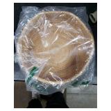 Rattan Woven Fruit Basket, Natural Round Bread Basket, Decorative Fruit Bowl for Kitchen Counter, Kitchen Storage Baskets for Vegetables, Eggs,Snacks