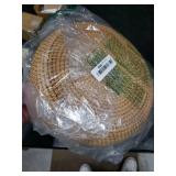 Rattan Woven Fruit Basket, Natural Round Bread Basket, Decorative Fruit Bowl for Kitchen Counter, Kitchen Storage Baskets for Vegetables, Eggs,Snacks