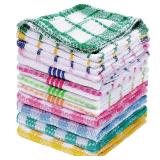 Patelai 12 Pcs Kitchen Dish Cloths for Washing Dishes Cleaning Cloth Absorbent Dish Rags Drying Cleaning Towels for Scrubbing Wipe Glass Home and Kitchen(Bright Color,13.8