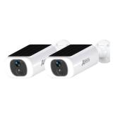ANRAN 2K Solar Security Camera Wireless Outdoor, Forever Power with Built-in Solar Panel, WiFi Home Security Cameras, 2-Way Audio, PIR Detection, Color Night Vision, Works with Alexa, C3 2-Cam Pack